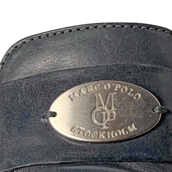 Marc O'Polo Stockholm Smoky Blue Leather Pointed Toe Flats - Picture 7 of 12